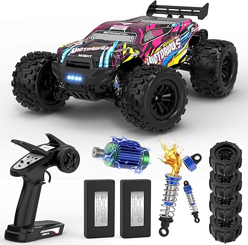 Miniatura 1 de 116 4WD sin escobillas, 70+kmh (pico) coche remoto de alta velocidad, camiones RC 4X4 Offroad con baterías de 3000mAh, los juguetes RC Truggy para