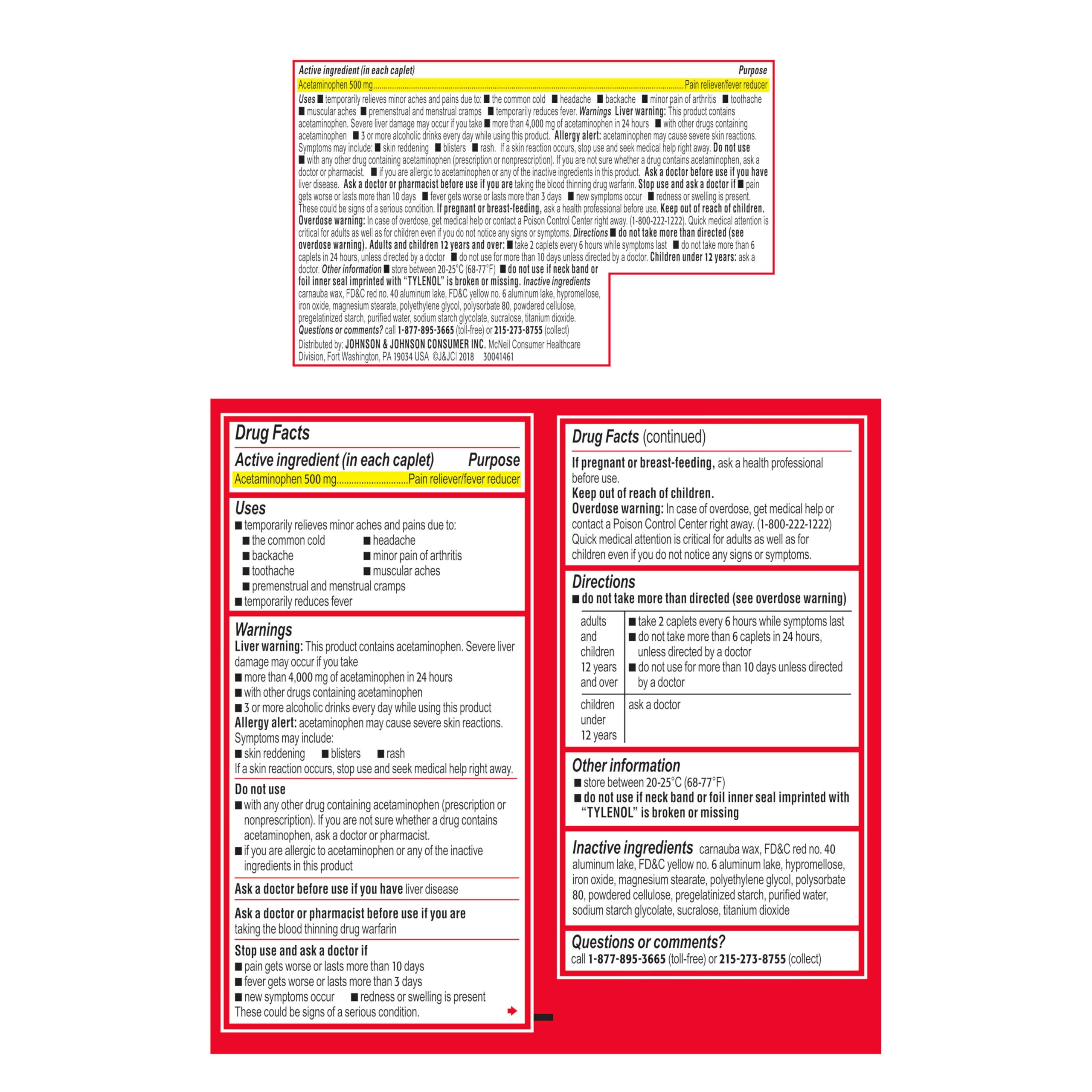 Tylenol Extra Strength Coated Tablets, 500 mg Acetaminophen, 100 ct — Amazon image 8