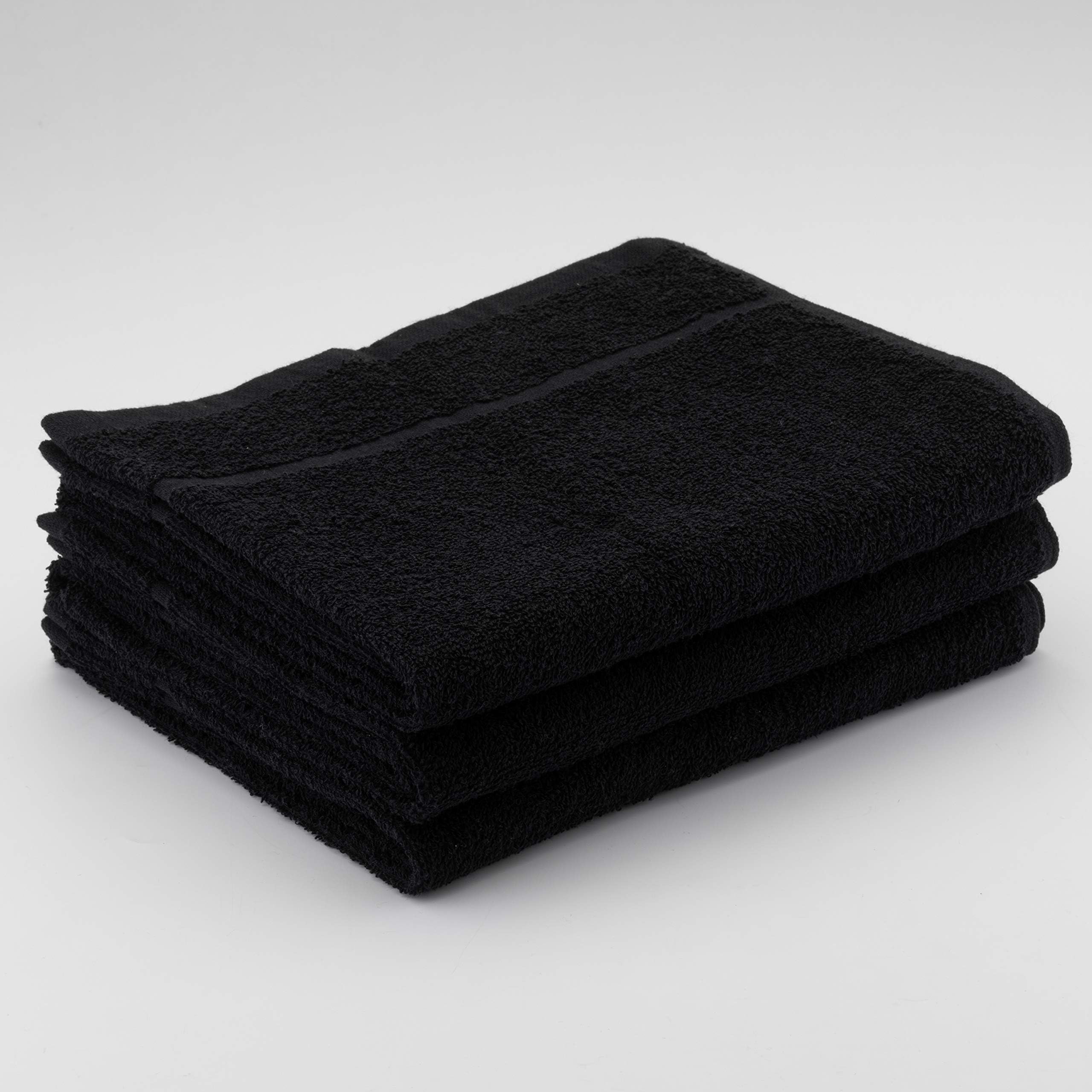 Terri TowellingBlack Hair Towels Salon Hairdressing Towels Beauty Barber Hand Towel 50 x 85 cm - (12 Pack)