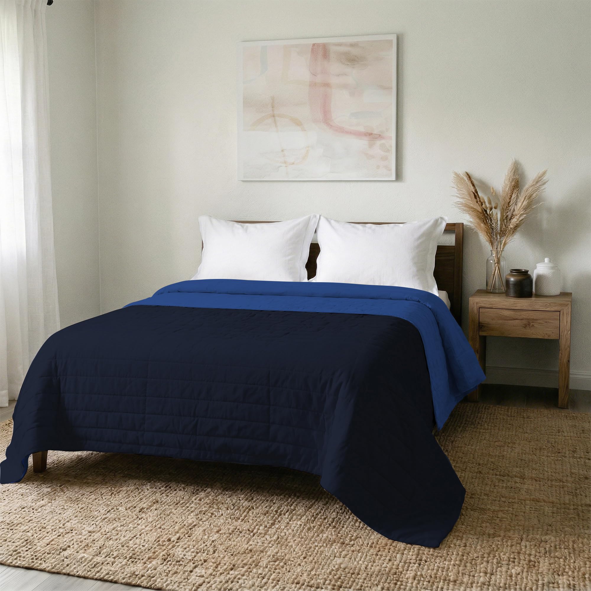 MB Home Italy “Elegant” Summer Quilt, 260x270 cm, Dark Blue/Royal