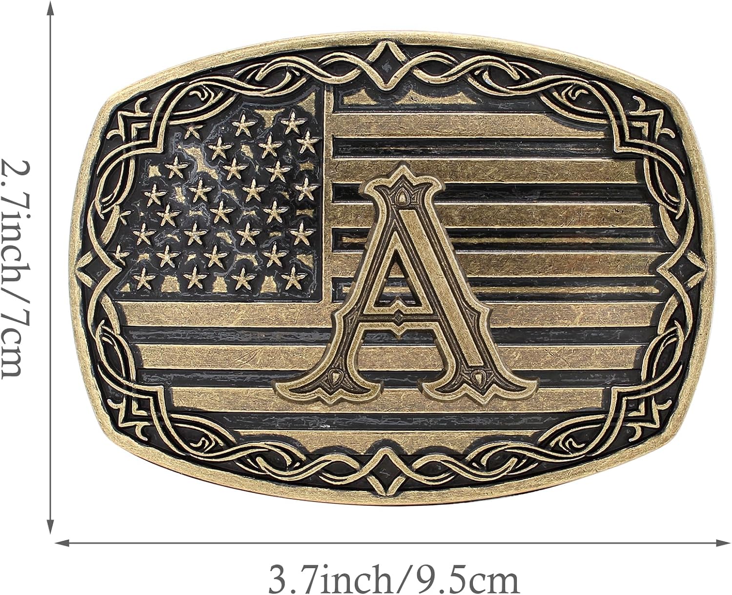 HUABOLA CALYN Belt Buckles for Men, Initial Belt Buckle ABCD to Z American Flag Belt Buckle Western Belt Buckle