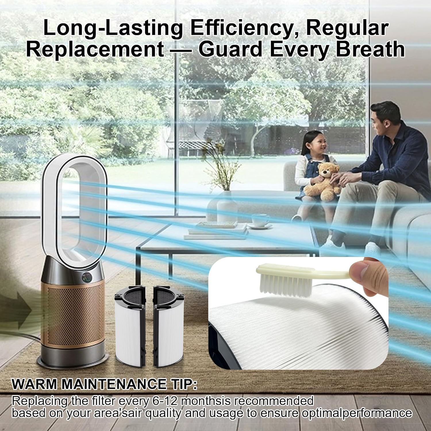 2 Pack 360° Combi H13 HEPA and Activated Carbon Filter For Dyson HP1 HP2 TP09 TP07 TP06 TP04 TP10 TP7A HP04 HP06 HP07 HP09 HP10 HP4A HP7A PH01 PH02 PH03 PH04 PH3A DP04 PC1 PC2, #965432-01