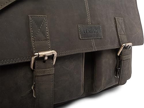 Miniatura 8 de LEABAGS Maletines de cuero para hombre - Bolso Cambridge de cuero genuino para portátil de 15 pulgadas - Bolso de mensajero vintage
