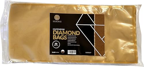 Miniatura 9 de Bolsas de diamante - Bolsas de sellado al vacío 5mil - 50 bolsas (15x20, Negro/Transparente) Negro /