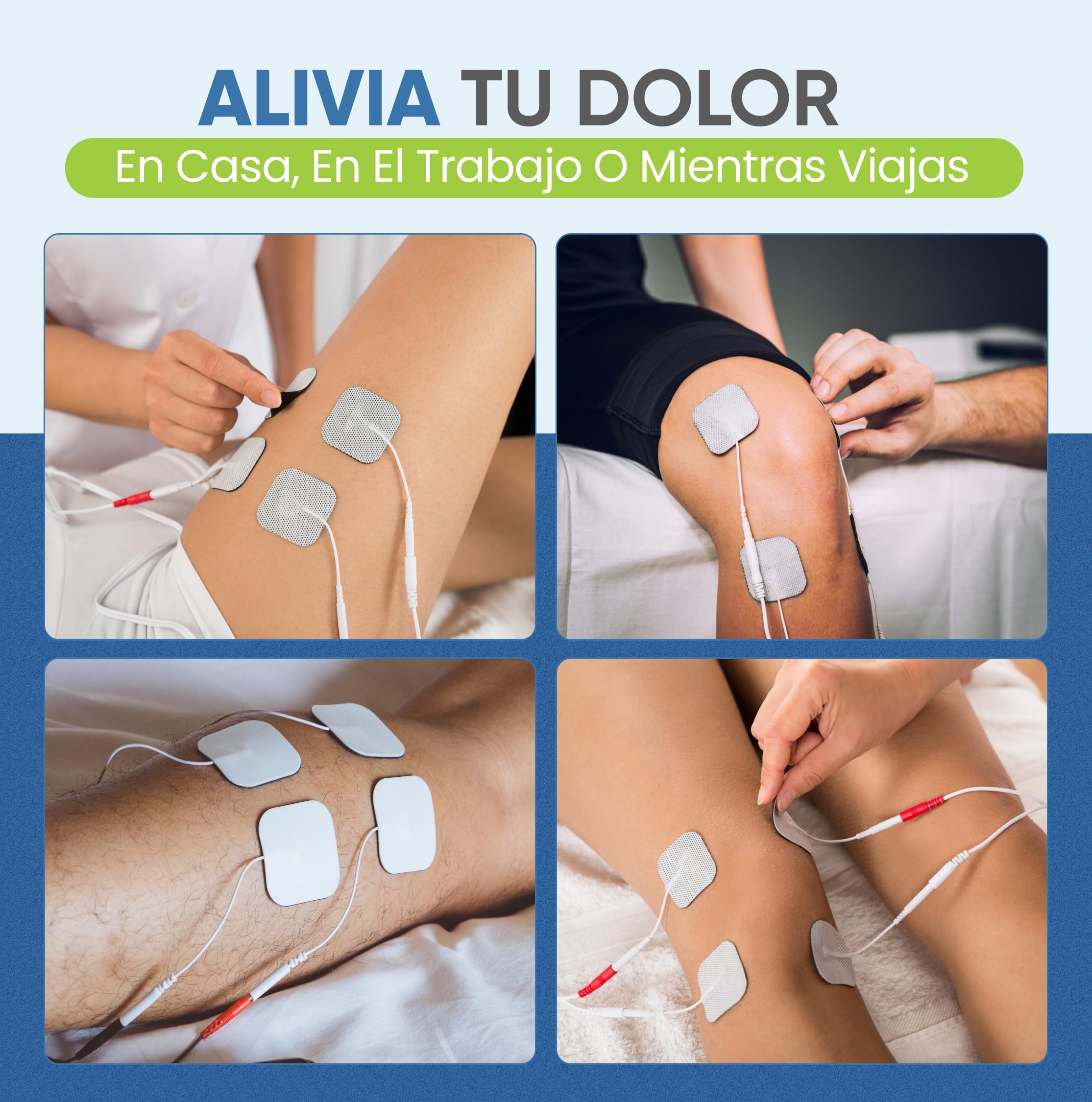 Máquina de masajes, TENS y EMS recargable Med-Fit Pro: Alivio del dolor y terapia EMS 4 en 1, 32 programas, ajustes manuales completos en TENS y EMS