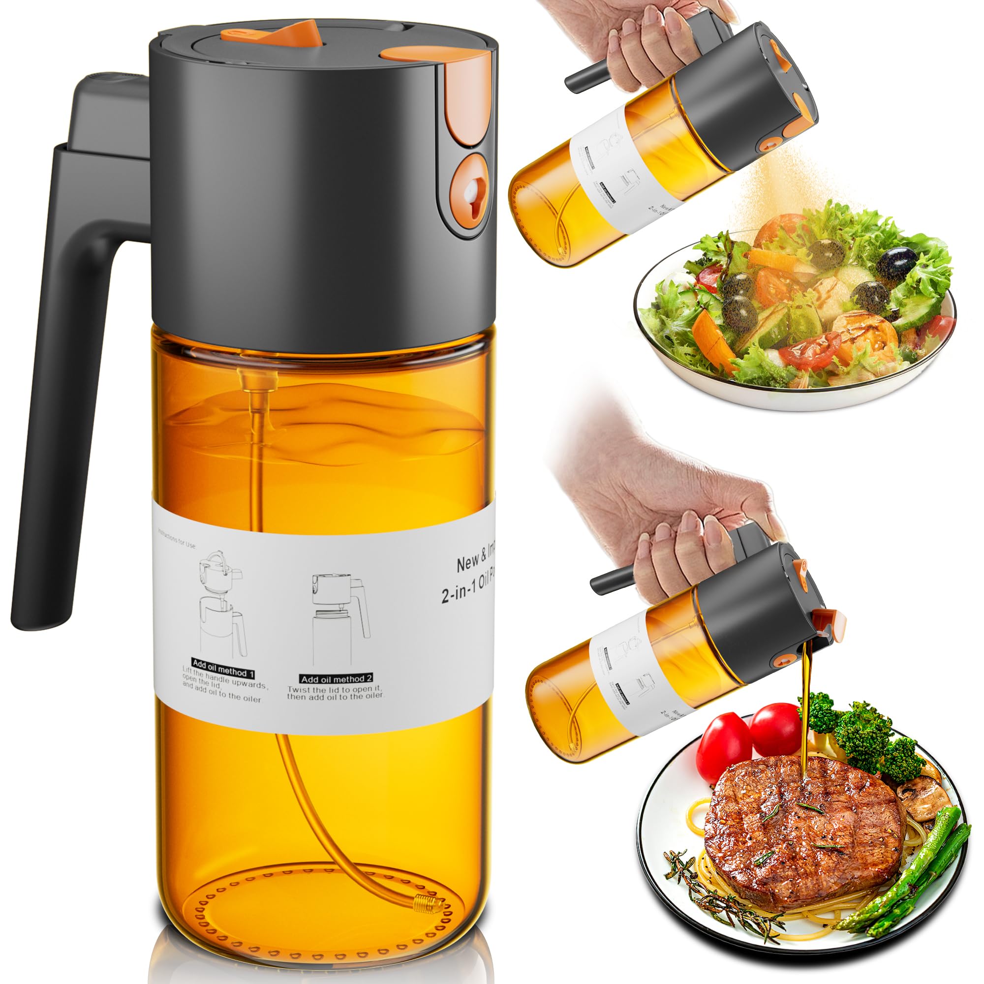 LAKUMIQI 2-in-1 Dark Glass Sprayer