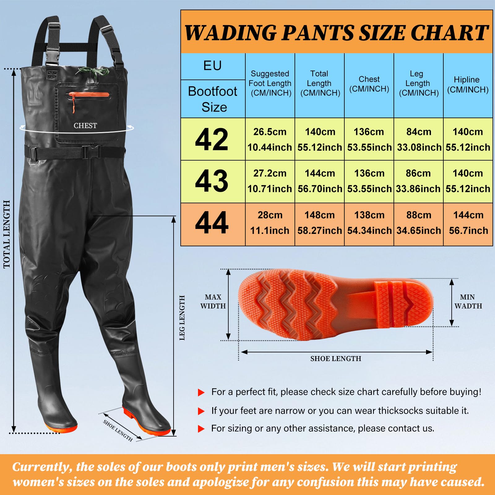 Eiito Wathose Herren & Damen,Wathose Herren Wasserdicht, Watthosen Herren Wasserdicht Mit Stiefel, Robuste Anglerhose Wasserdicht Mit Stiefel Für Wathose Angeln, Ideale Wathose Für Teich & Outdoor
