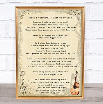 Amazon Com Rest Of My Life Song Lyric Guitar Quote Print Office Products