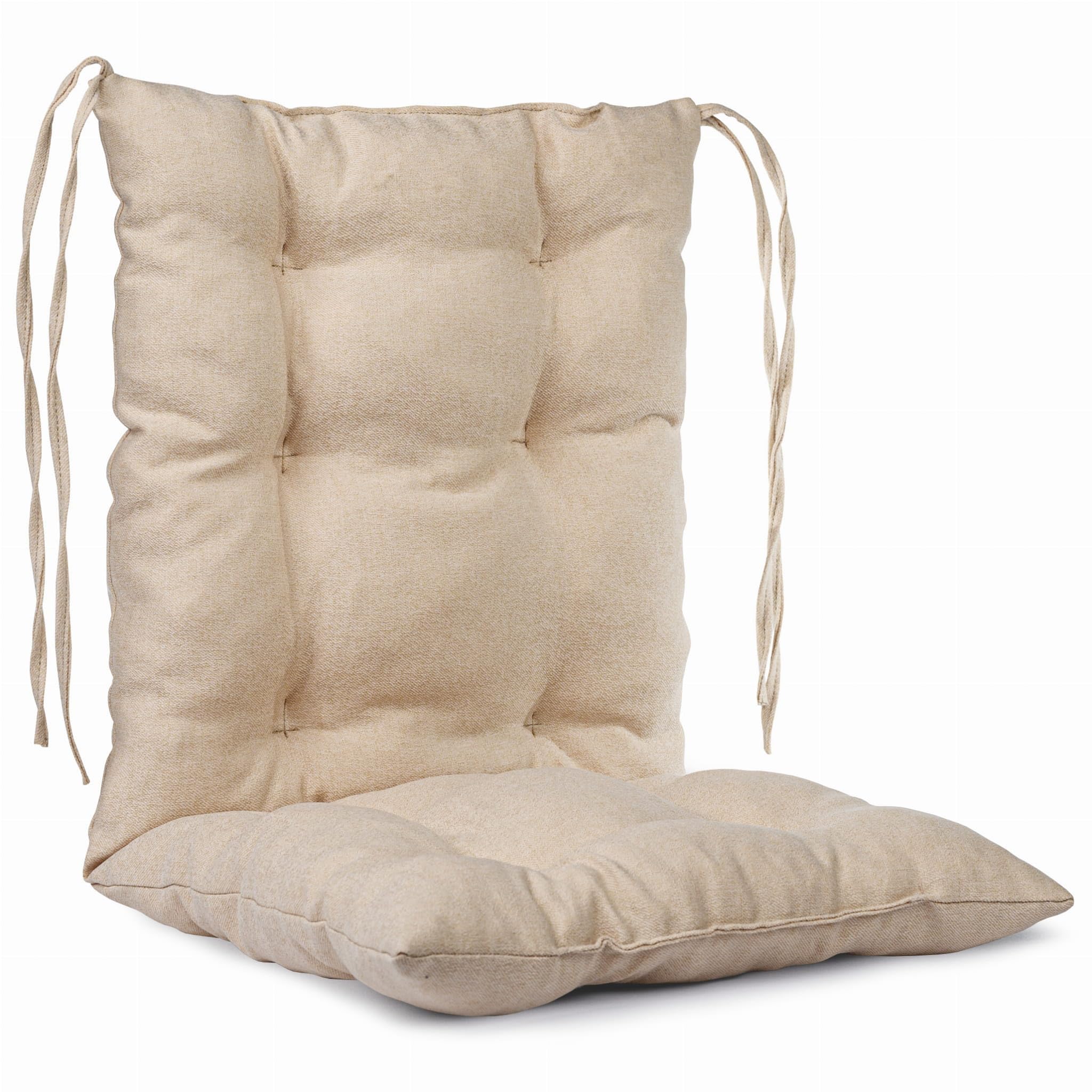MG Design Cojín para Silla de jardín 50x100cm Beige - de Tela de tapicería Gruesa, con Relleno Suave, con Cuerdas para Atar - cojín para Muebles Jardin Exterior, Banco Jardin, Columpio, Palet