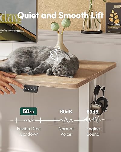 Miniatura 93 de FEZIBO - Escritorio eléctrico ajustable para trabajar sentado o de pie, 40 x 24 pulgadas, para oficina en casa, escritorio ergonómico para Negro