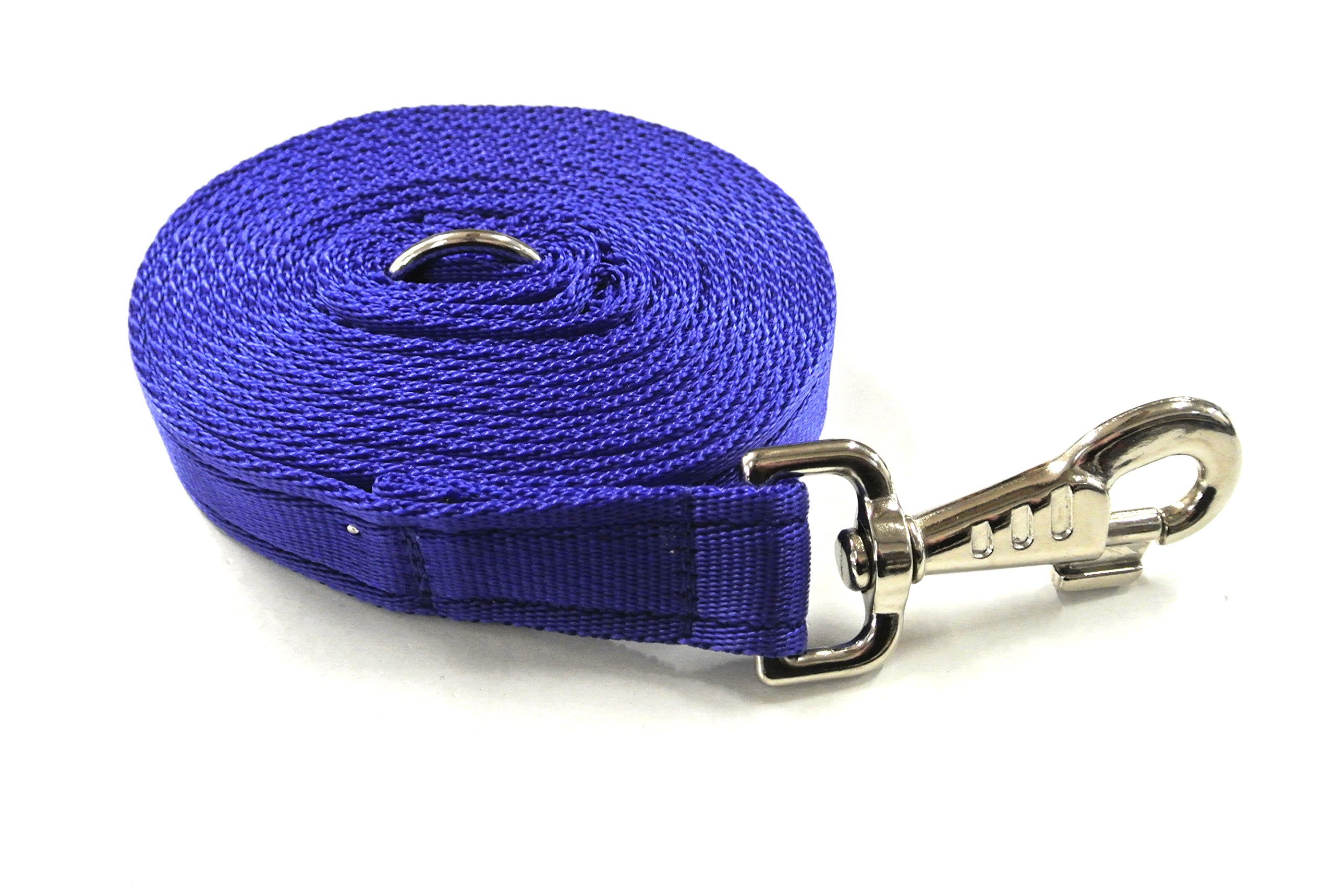 10ft 3m Horse Lunge Line Large Dog Training Lead Large 25mm Cushioned Webbing And Heavy Duty Fluted Trigger Clip In (Royal Blue) — image 1
