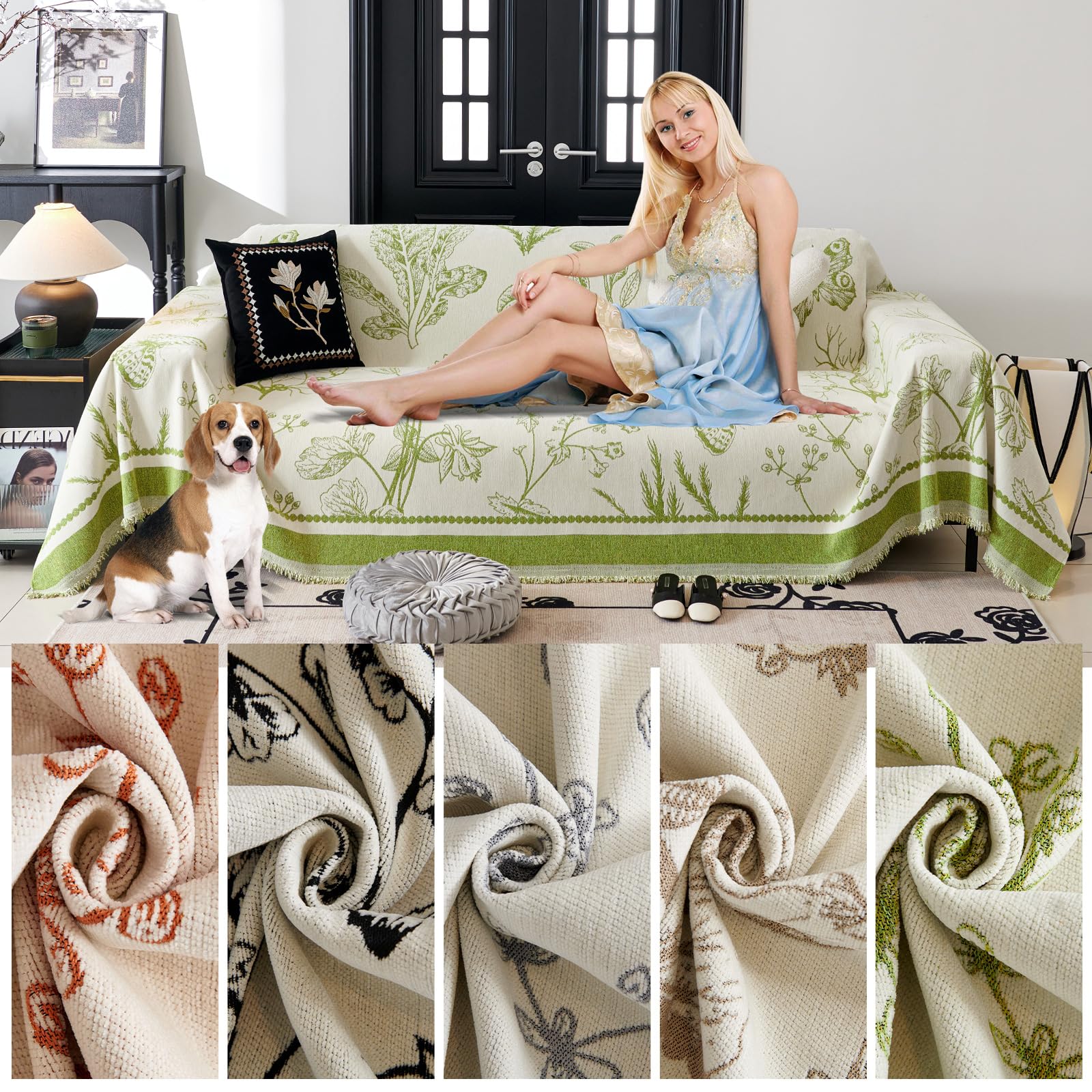 coperto Trapunta multiuso, Copriletto, Telo copridivano, Coperta decorativa 180 * 280cm - Verde
