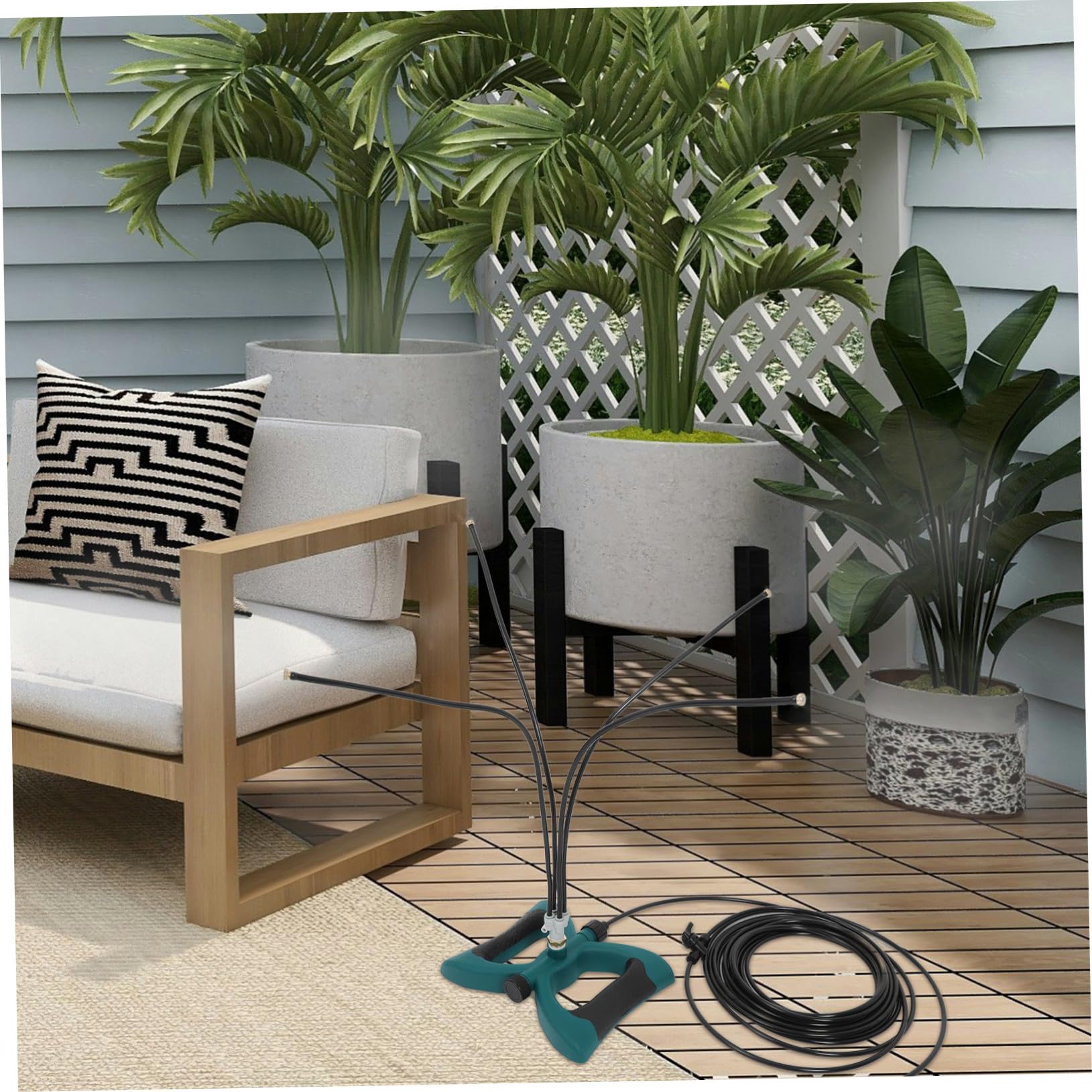 INOOMP Système De Brumisation pour Terrasse Et Jardin Brumisateur Eau sur Pied Portable Kit Brumisateur à Tuyau Arrosage pour Rafraîchir Extérieur