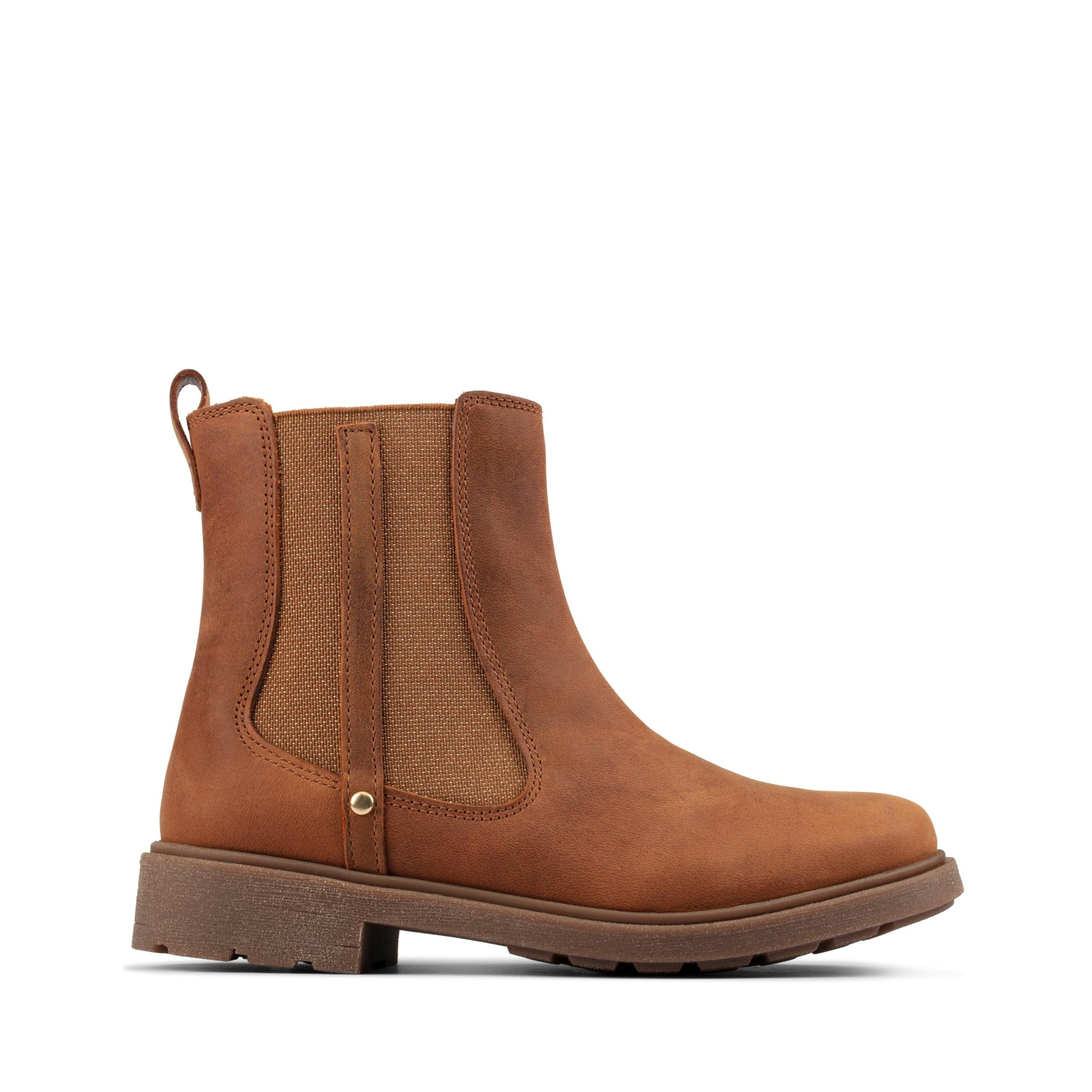 Clarks Astrol Orin K Childrens Tan Leather, 11