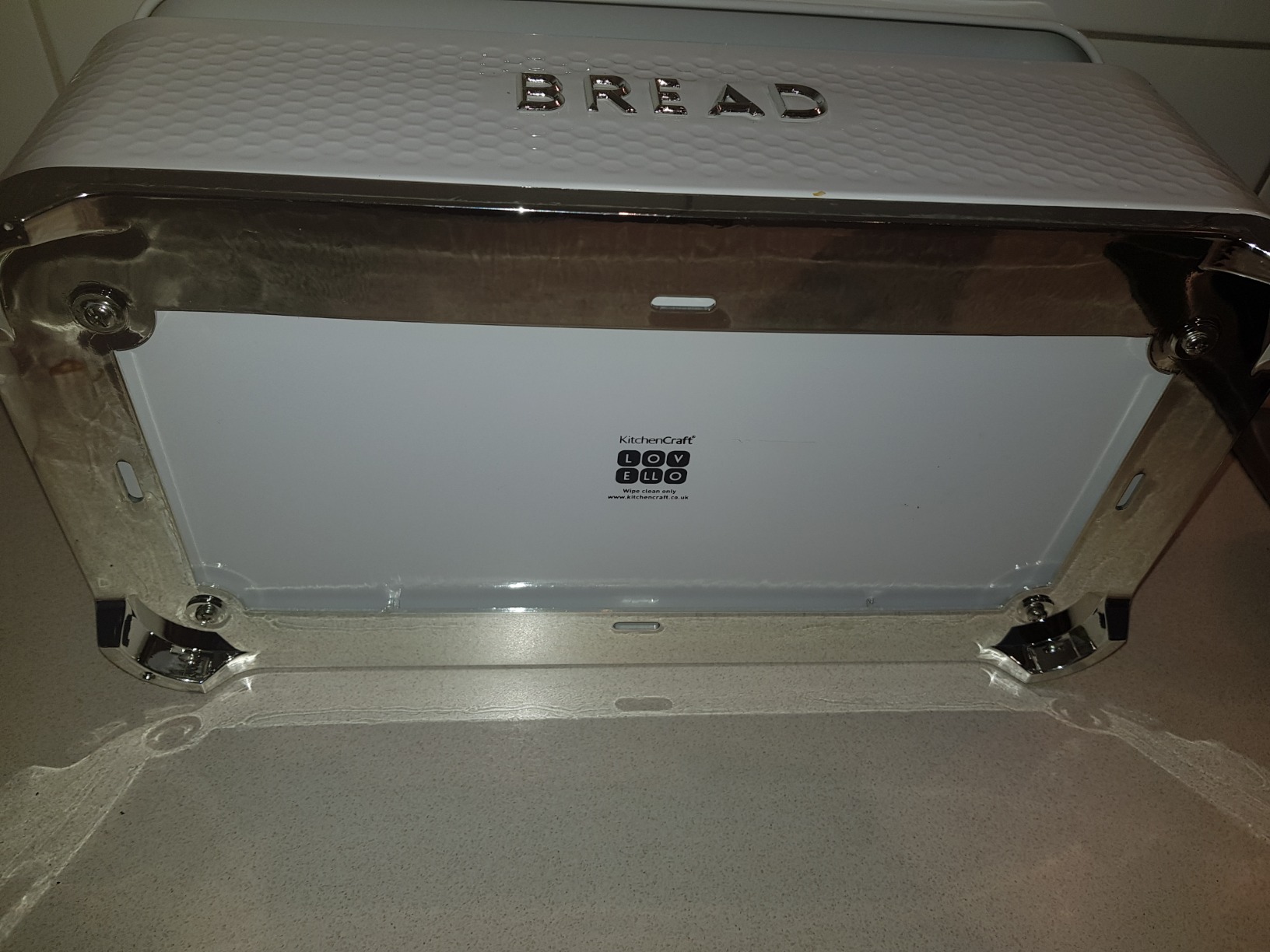 KitchenCraft Lovello Bread Bin 42x22x19cm White Home