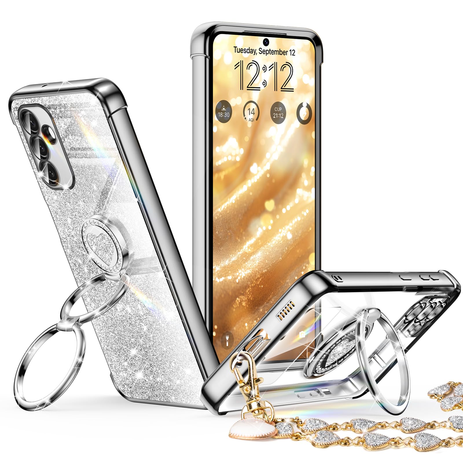 Coque Samsung Galaxy S20 FE avec support anneau argenté brillant - 7