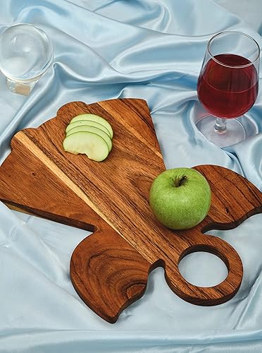 Miniatura 2 de Affinity Decor Tabla de cortar orgánica de acacia para cocina, bloque de carnicero, queso y verduras, frutas, día de San Valentín, Halloween, regalo