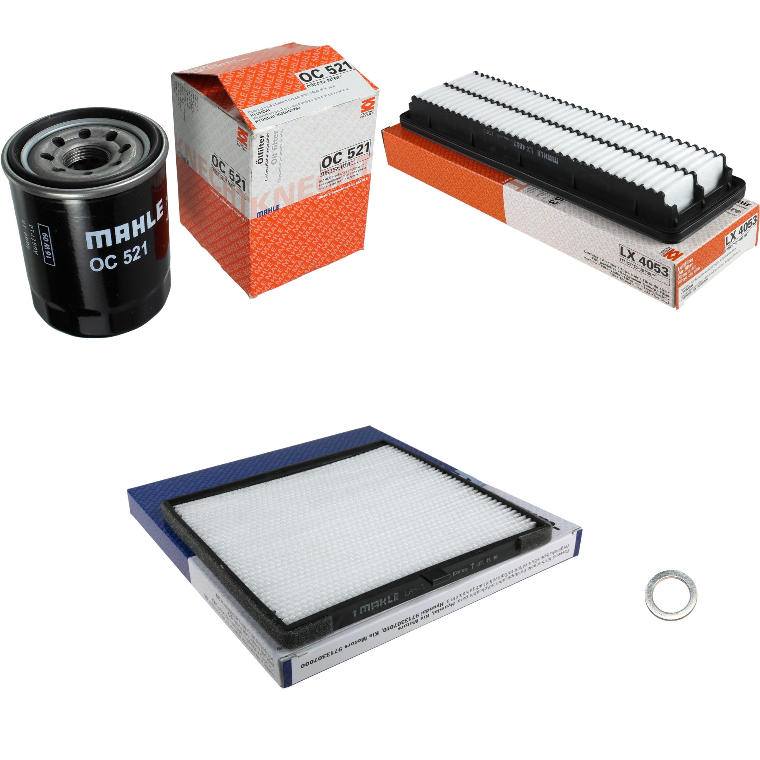 Paquete de inspección Kit de mantenimiento con filtro de aceite OC 521, filtro de aire LX 4053, filtro de cabina LA 471, anillo de sellado