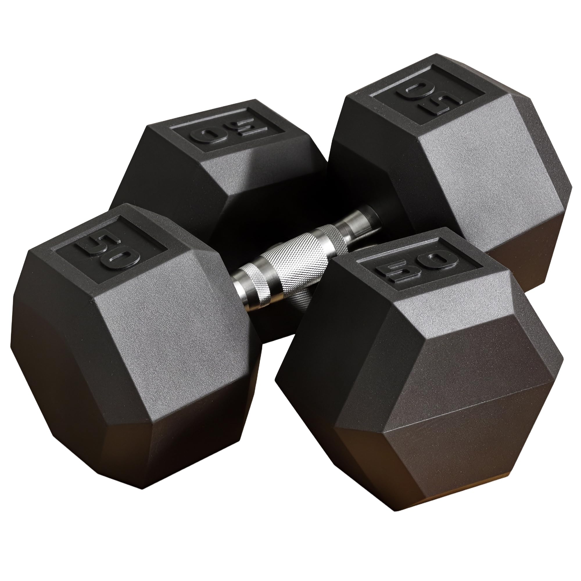 Soozier Hex Dumbbell Set of 2, Rubber Weights Exercise Fitness Dumbbell with Non-Slip Handles, Anti-roll, for Women or Men Home Gym Workout