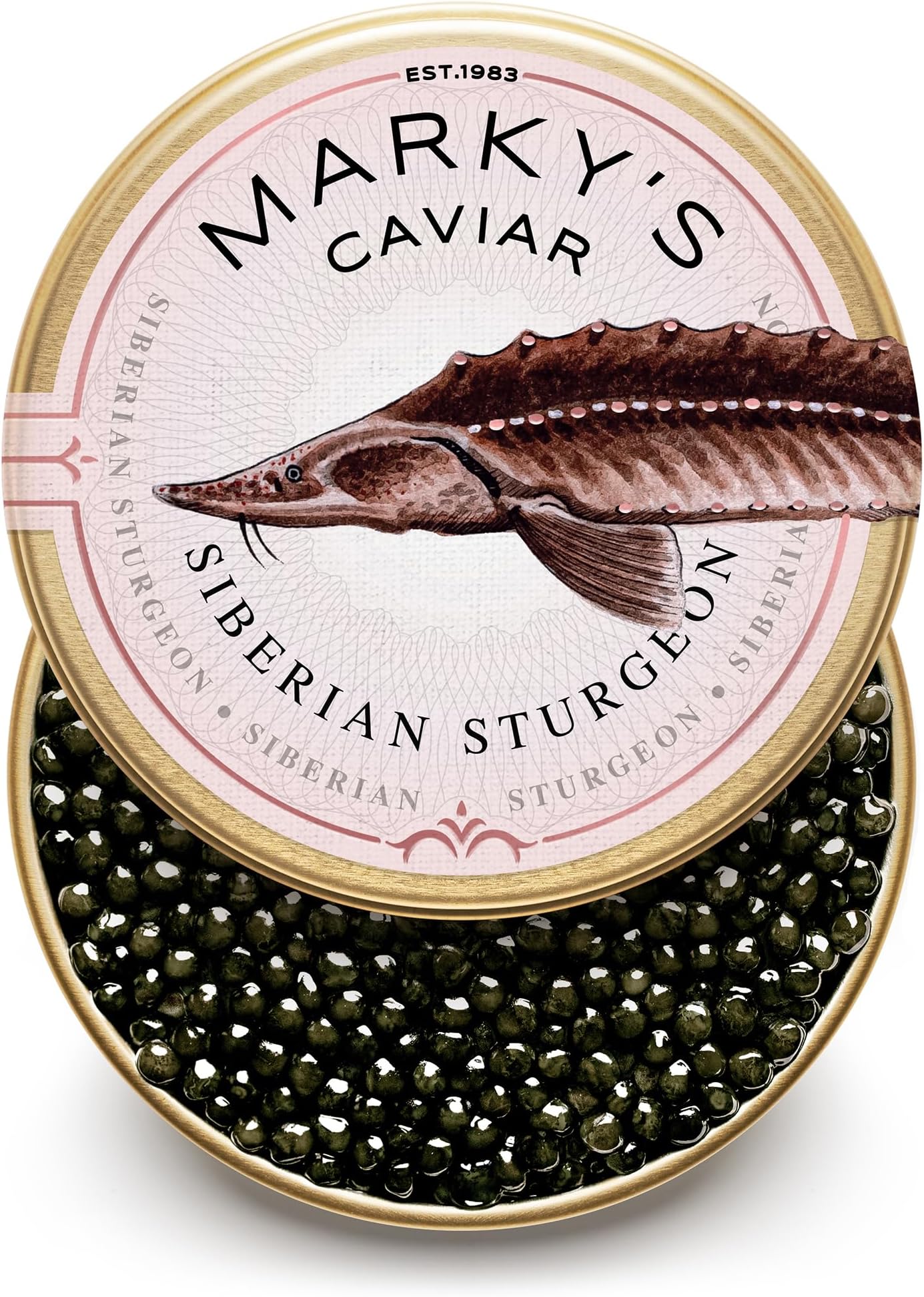 MARKY'S Siberian Sturgeon Royal Caviar - 1 oz / 28 g - Premium Sturgeon Malossol Black Roe - GUARANTEED OVERNIGHT