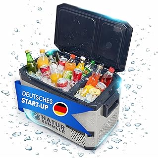 NATURBUMMLER Kompressor Kühlbox mit Vakuum-Isolierung [VAC-CORE] Reisekühlschrank 12V 230V mit Dual-Zone bis -20°C (App-Steuerung) Kühlbox Camping Mobile Gefrierbox Outdoor Kühltruhe