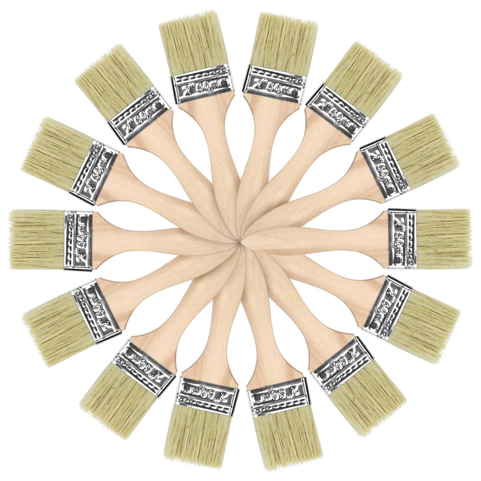 48 Pack 2 inch-UPlama Chip Paint Brushes, All-Purpose Brush Set for Painting, Stains, Varnishes, Epoxy, Glue & Crafts, Multi-Surface Use on Wood, Walls & Furniture