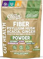 Vista 1 de GutResto Fiber Supplement Psyllium Husk Powder Ginger Digestive Enzymes Probiotic Peppermint Licorice Aloe Vera Marshmallow Root Turmeric Supplement