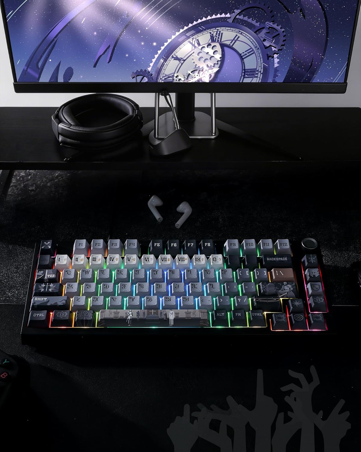 Keymatic Keycaps, PBT Keycap Medieval Roman Style 60 65 75 100 Percent, 134 Keys Set Custom Key caps Set Cherry Profile,for 61/68/84/87/98/100 Cherry Gateron MX Mechanical(Only Keycap Set)