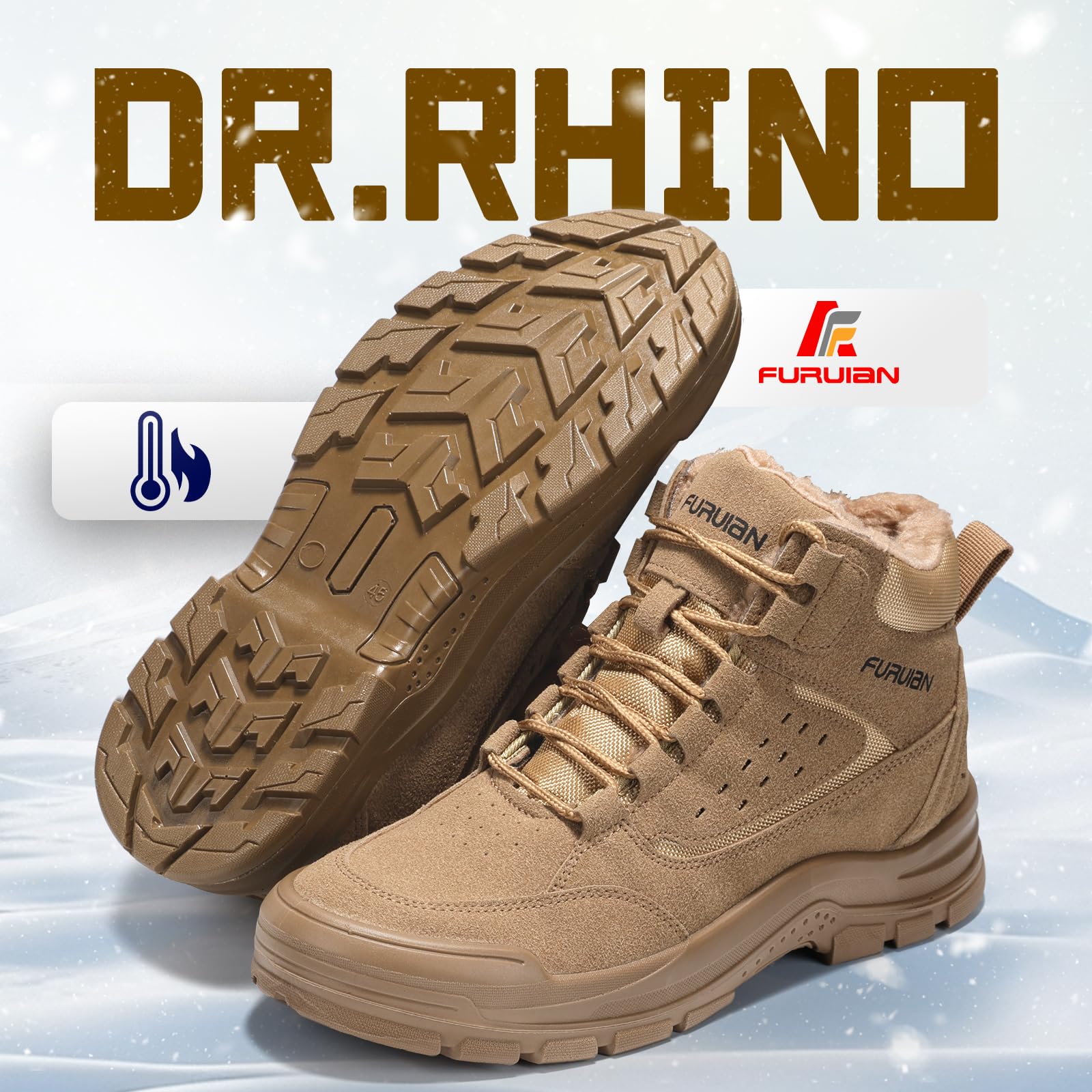 Furuian Sicherheitsstiefel mit Stahlkappe Herren Leicht Arbeitsschuhe Winter Damen rutschfest Sicherheitsschuhe Stahlkappe Arbeitsschuhe Herren Winter Damen Weich