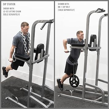 Valor Fitness Power Tower Pull Up Bar & Dip Station for Home Gym Strength