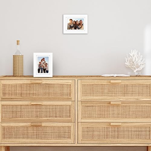 Vista 452 de Americanflat Portarretratos de 8 x 12 pulgadas con plexiglás pulido, juego de 2 portarretratos de 6 x 8 pulgadas con paspartú o para fotos de 8 x 12