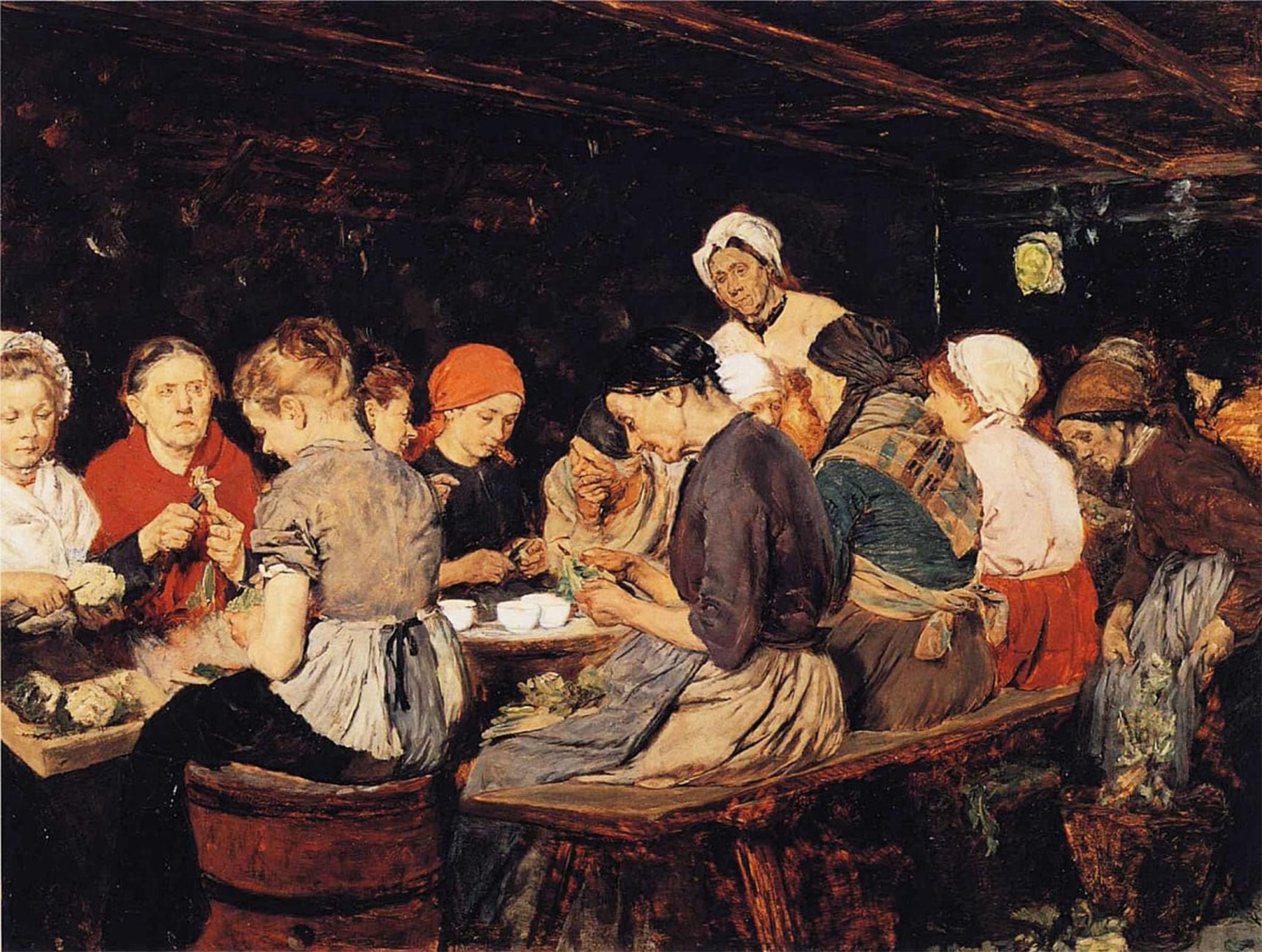 POSTERIIk Vintage Classic Picture Landscape Artwork The Preserve Makers by Max Liebermann Portrait Canvas Painting for Office Home Decor 60x90cm