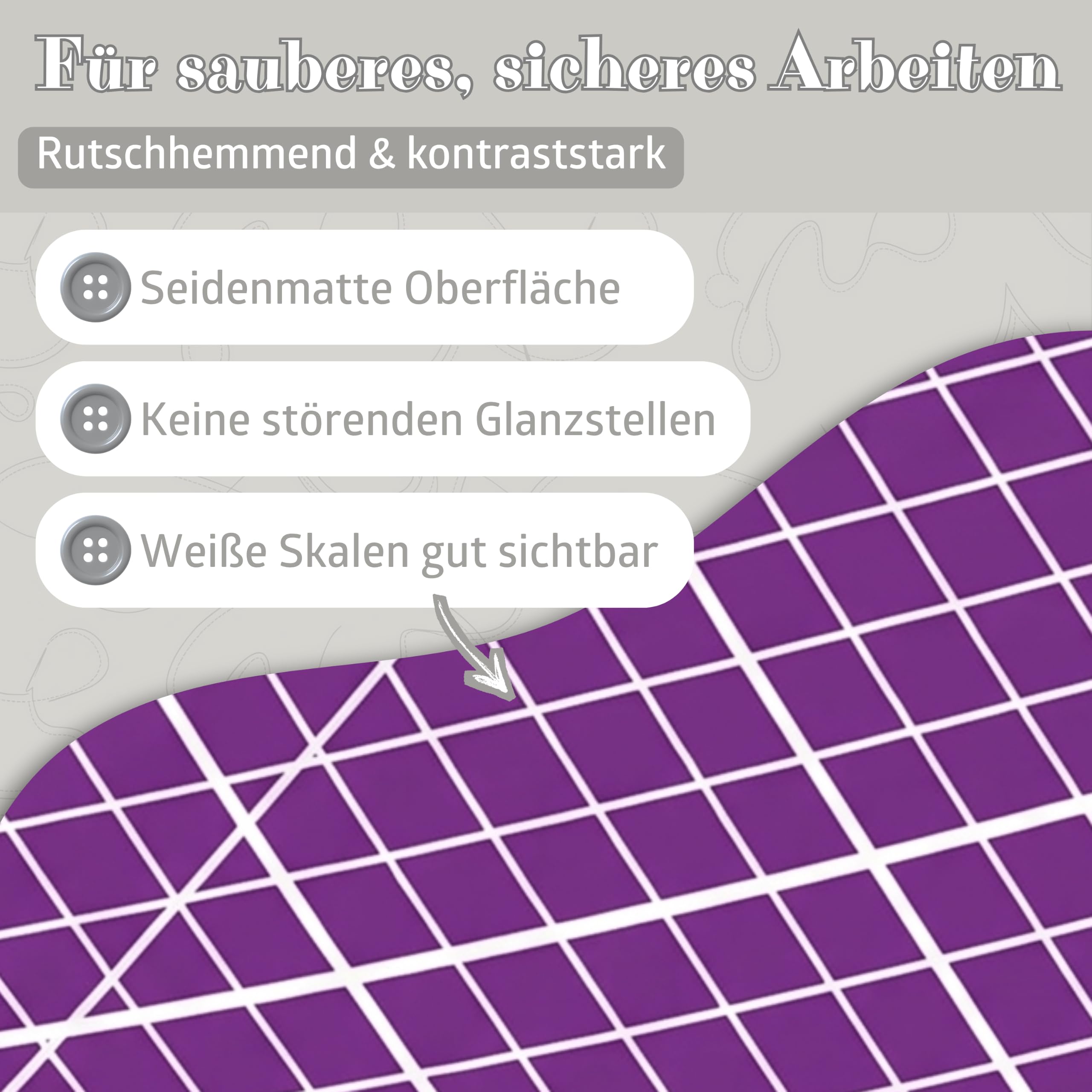 SEMPLIX Selbstheilende Schneidematte A0-A4 - Grün, Rosa, Grau, Türkis, Lila - Ideal fürs Basteln, Nähen & Patchworken - Beidseitig Bedruckt - Vorderseite cm Rückseite inch Bemaßung (‎Pink-Lila, A0)