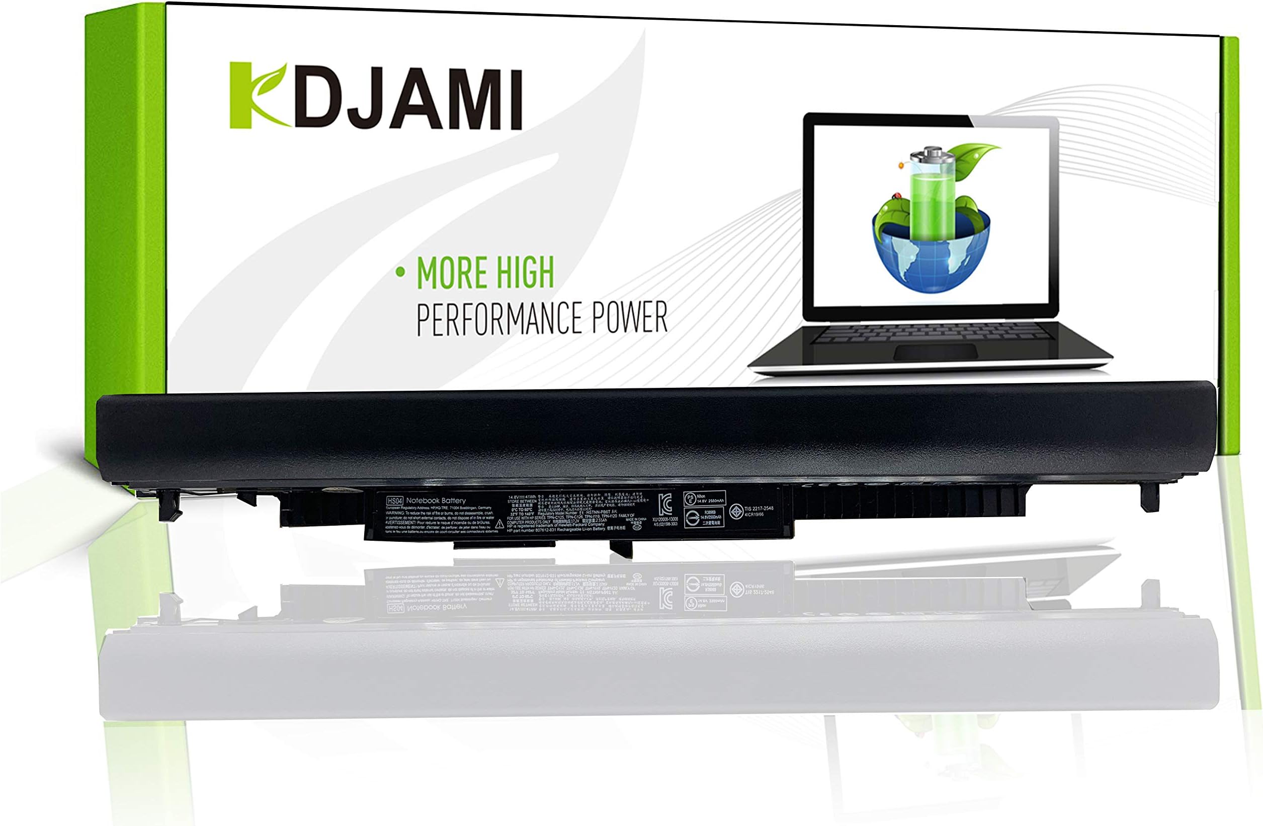 KDJAMI Battery HS03 HS04 Laptop Battery for HP, 807612-421 807956-001 807612-421 240 245 250 256 G4 HSTNN-LB6V HSTNN-LB6U for hp 807957-001 laptop battery [14.8V/41Wh/2600mAh]
