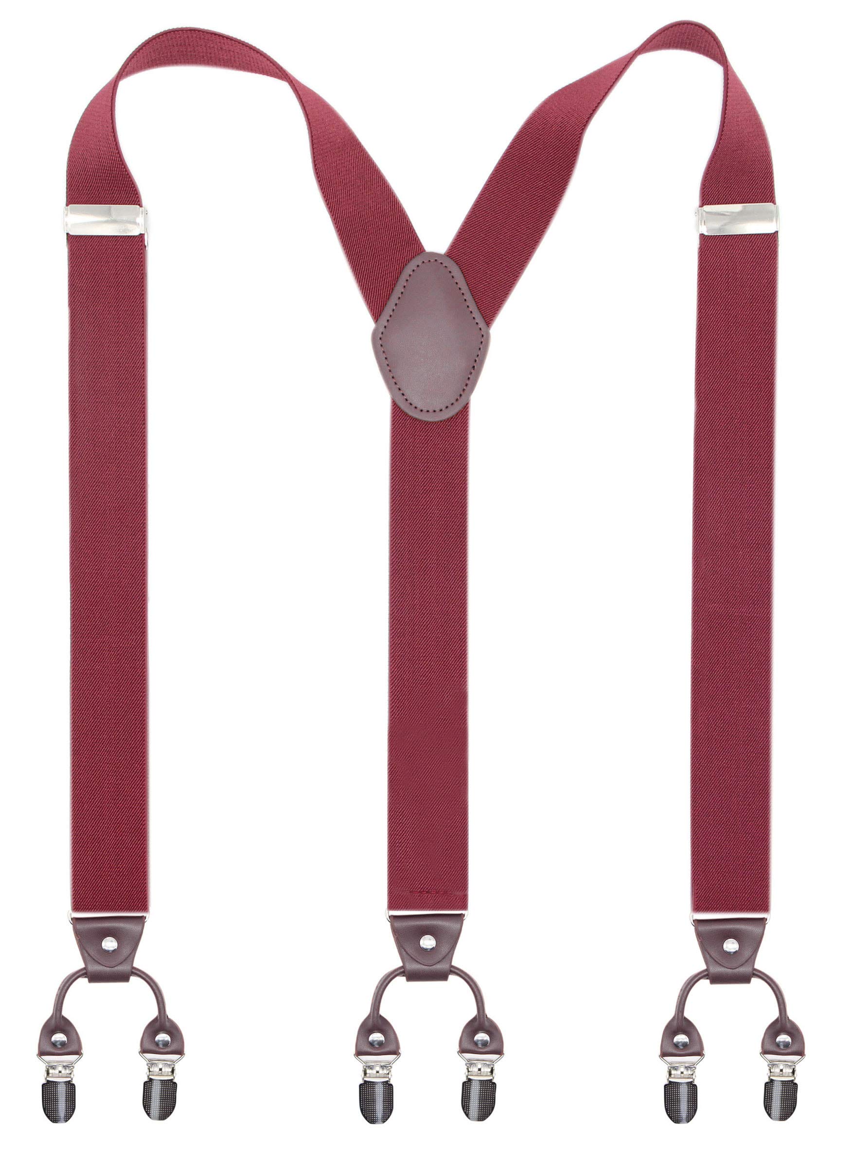 Men’s Heavy Duty Y-Back Suspenders, 6 Strong Metal Clips Adjustable Elastic Straps for Work, Tuxedos, and Daily Wear