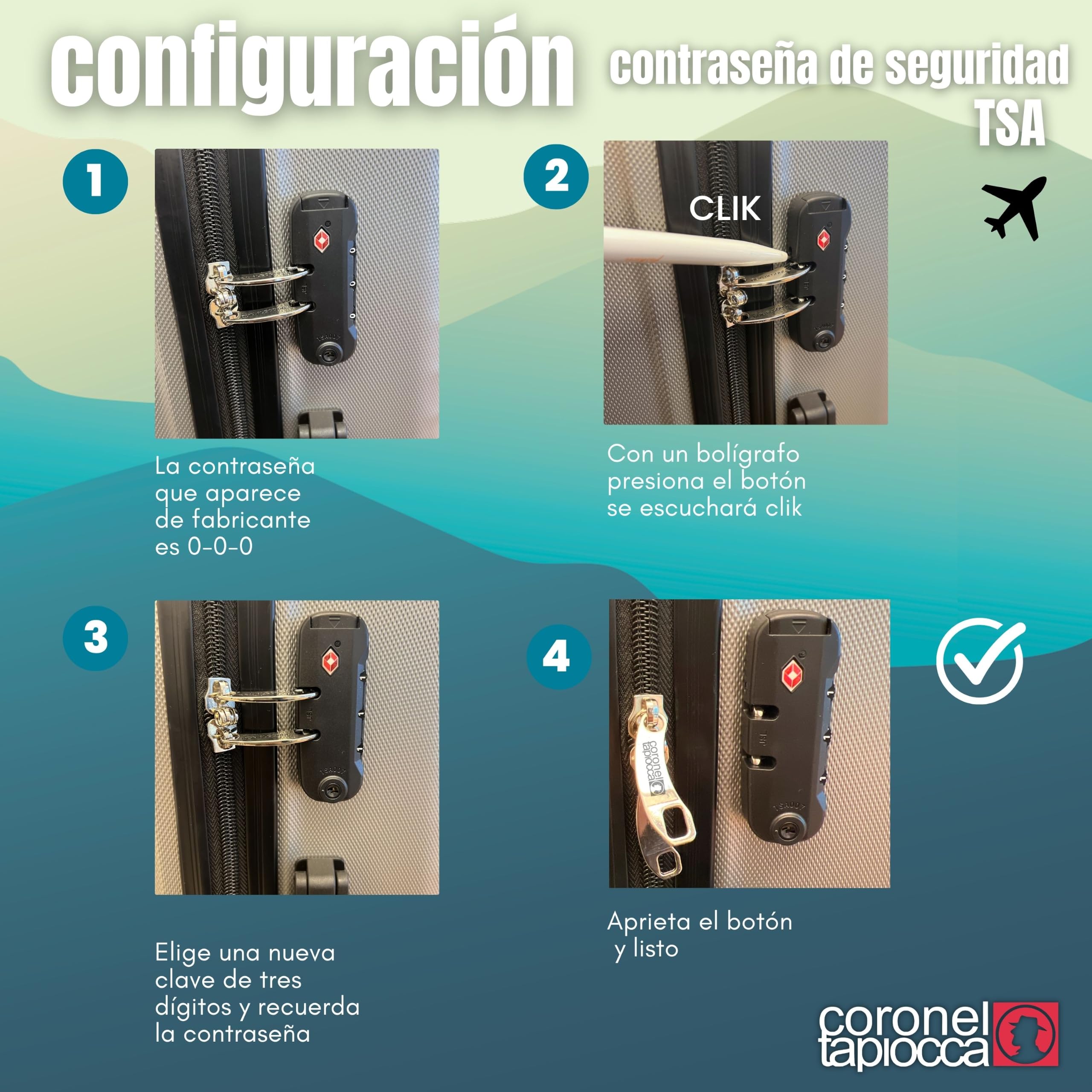 Coronel Tapioca - Maletas de Viaje Grandes 23 Kilos - Maleta Grande 77cm | Capacidad 100L - Candado TSA antirobo - ABS Resistente - Ruedas 360 giratorias - Ideal facturar y bodega