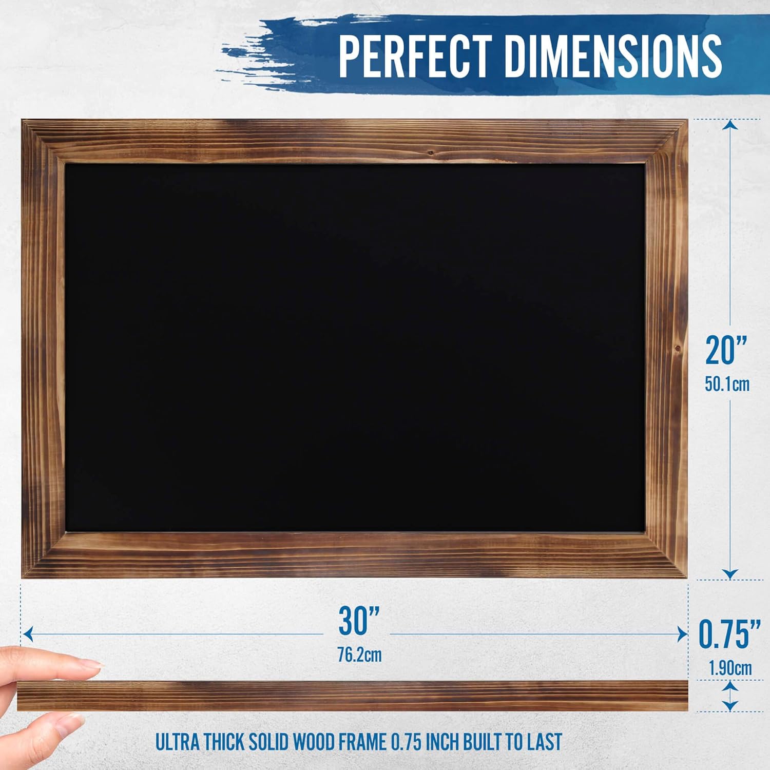 HBCY Creations Rustic Torched Wood Magnetic Wall Chalkboard, Extra Large Size 20" x 30", Framed Decorative Chalkboard - Great for Kitchen Decor, Weddings, Restaurant Menus and More! … (20" x 30")… : Home & Kitchen