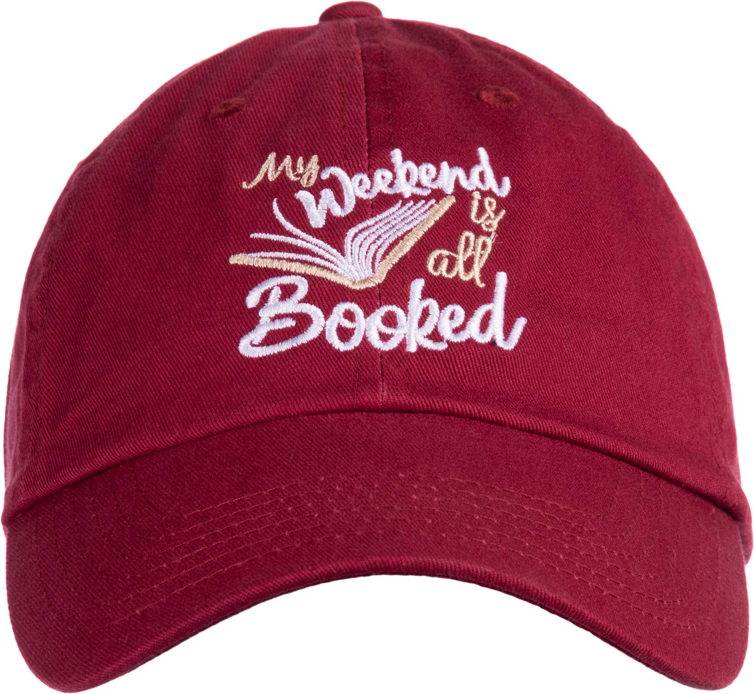 Ann Arbor T-shirt Co.My Weekend is All Booked | Funny Cute Book Club Reader Reading Women's Baseball Dad Hat