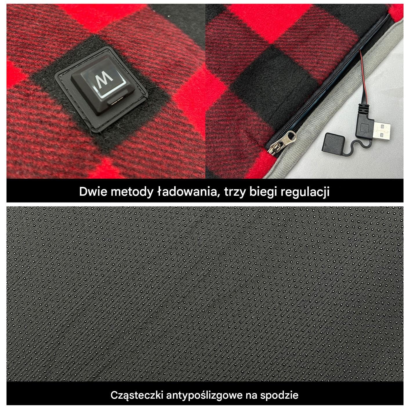 Podgrzewana Wkładka Do Śpiwora Nieślizgający Się Grzewczy Zasilany Przez | Podkładka Grzewcza USB do Kempingu Do Biura Domu Namiotu Plecakowania Wędrówek Wspinaczki