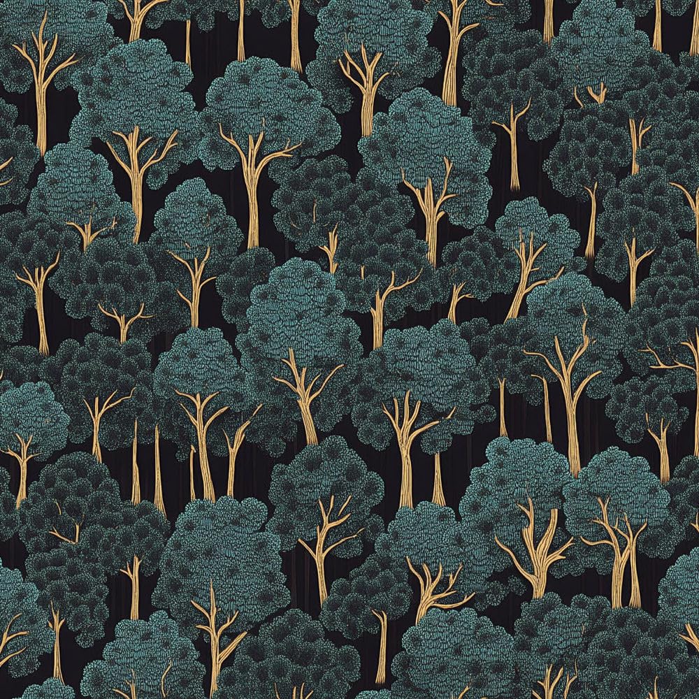 Papier peint autocollant Forêt de Boho vert et jaune pour meuble