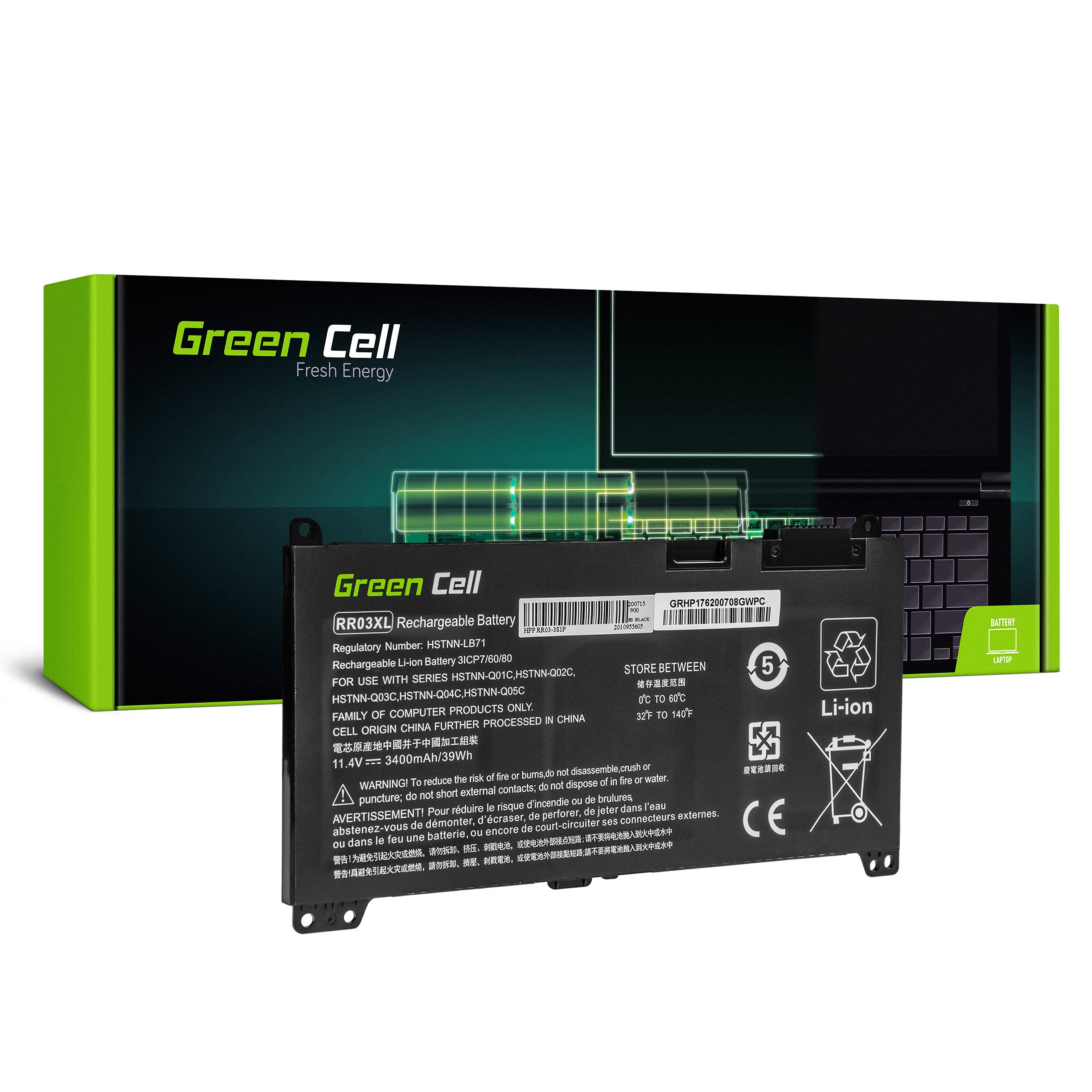 Green Cell Batería para HP mt20 mt21 430 G4 430 G5 440 G4 440 G5 450 G4 450 G5 455 G4 455 G5 470 G4 470 G5 RR03048XL RR03048XL-PR RR03XL RRO3 RRO3XL