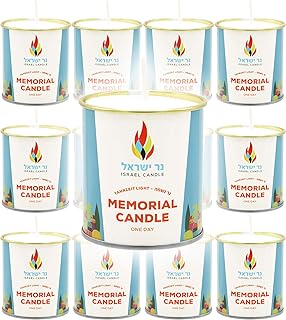 The Dreidel Company Tin Memorial Candle Yahrzeit Candle (12-Pack)