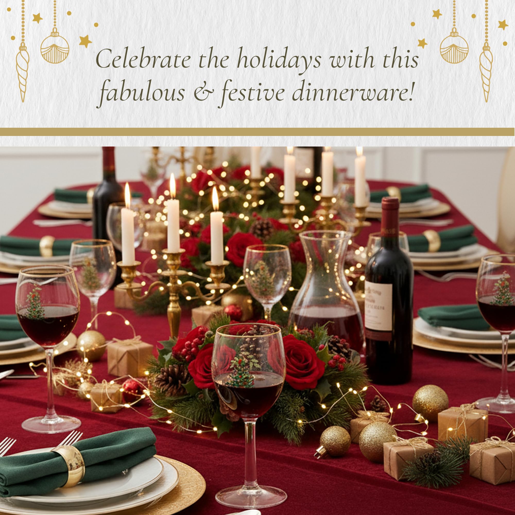 Spode Christmas Tree Wine Goblets - Set of 4 -6 Spode Christmas Tree Wine Goblets - Set of 4 -6