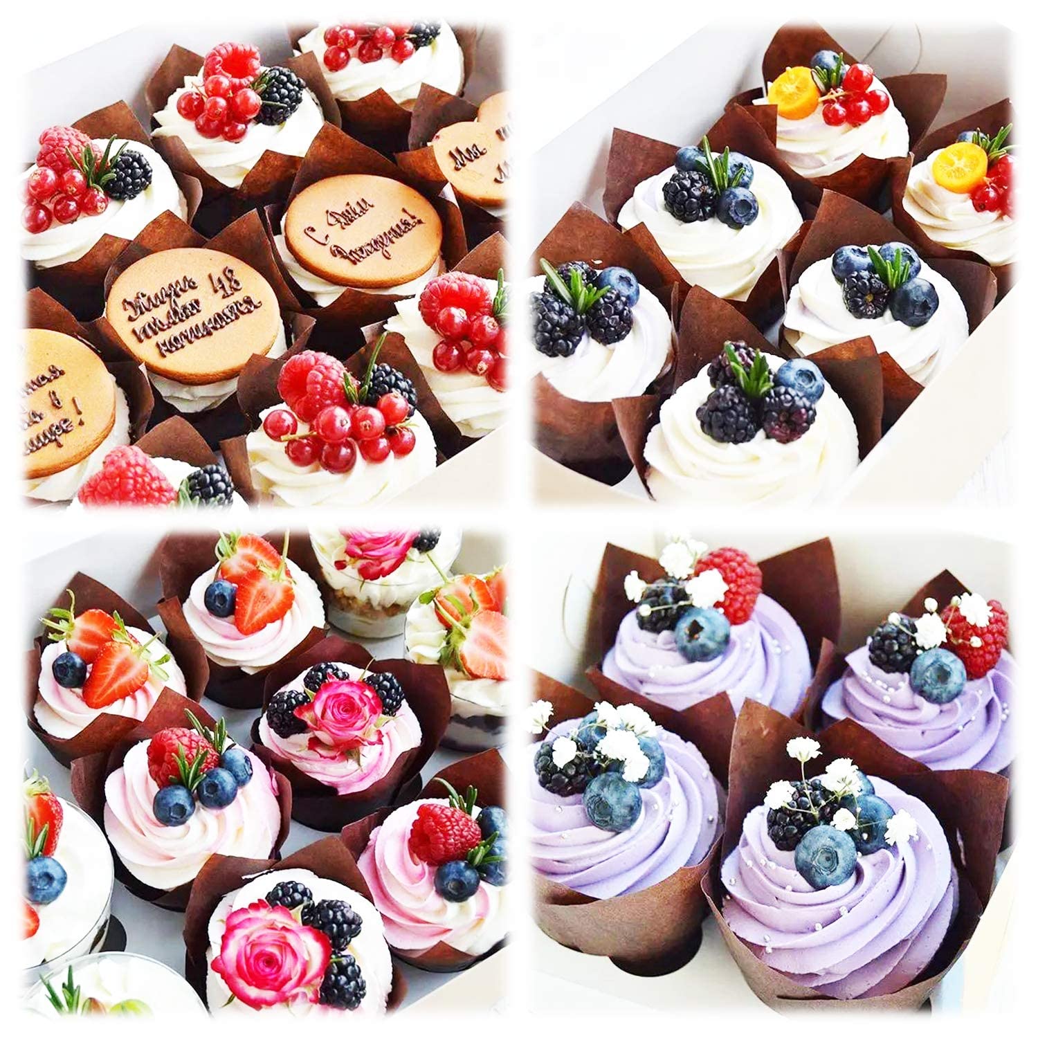 Tulip Cupcake Liners – Paquete de 300 tazas de hornear medianas, envoltorios para magdalenas, perfecto para fiestas de cumpleaños, bodas, baby showers, panaderías, catering, restaurantes.