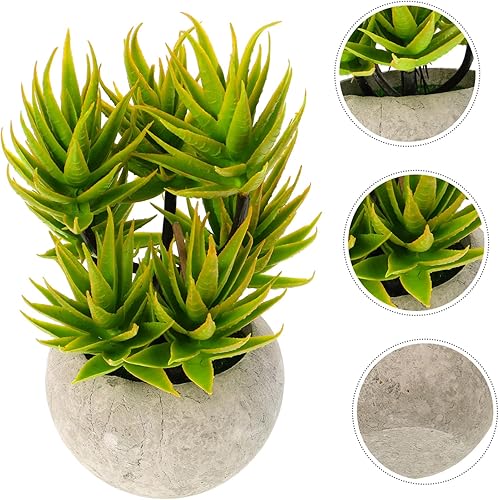 Miniatura 9 de Garneck Planta simulada en maceta, plantas de imitación de aloe de interior, plantas artificiales de interior, decoración de plantas artificiales,