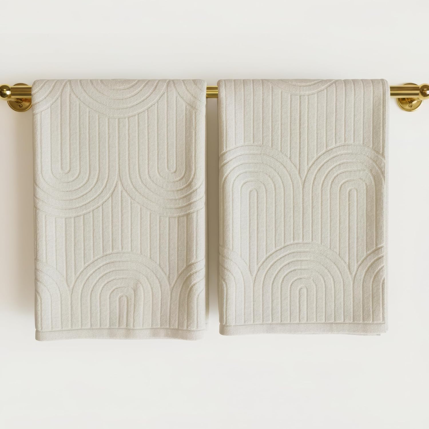 KIBAGA Decorative Hand Towels for Your Bathroom Or Kitchen – Luxurious Set of 2 Soft Boho Cotton Towels are Absorbent, Lightweight & Dry Quickly - Perfect to Elevate Any Bath Decoration at Home