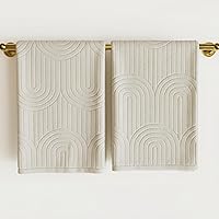 KIBAGA Boho Decorative Hand Towels Set of 2 - Soft 100% Cotton, Absorbent Quick-Dry for Bathroom Kitchen Decor