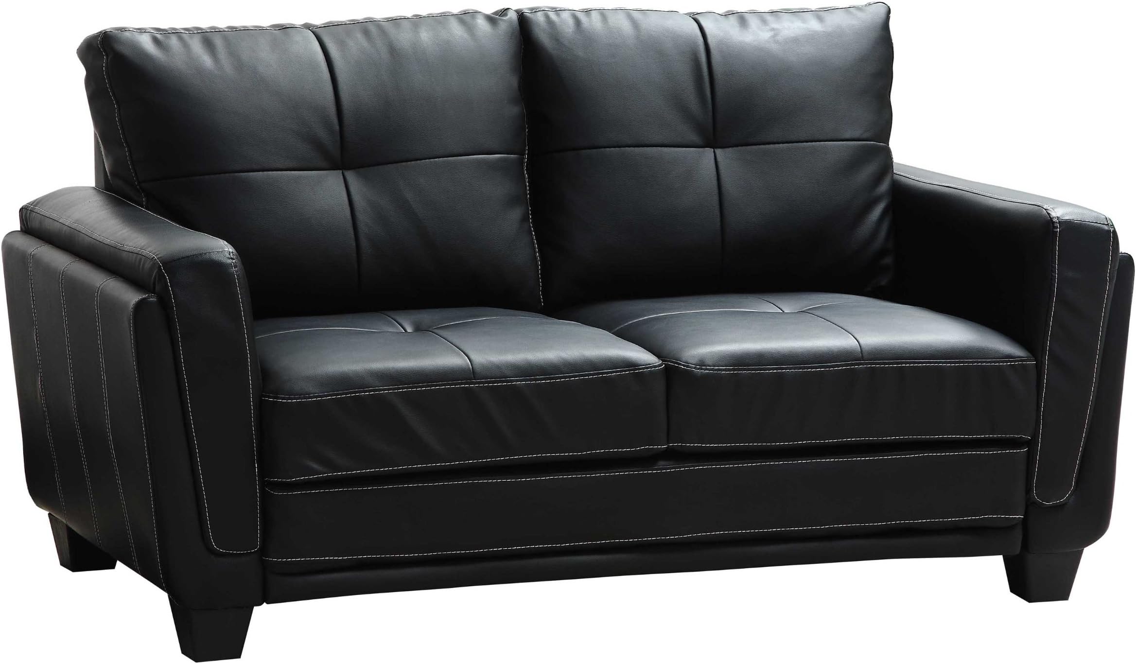 Homelegance Dwyer Love Seat, Black Vinyl