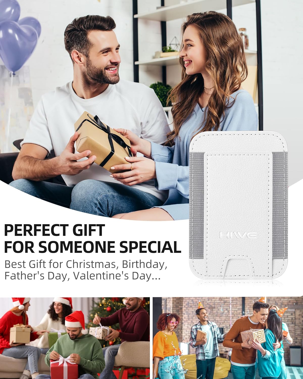 HiWe for MagSafe Wallet, Strongest Magnetic Wallet for iPhone 17/16/15/14/13/12 Series, 7 Cards Holder, Leather Minimalist Slim RFID, 1 Slot, White - Image 9