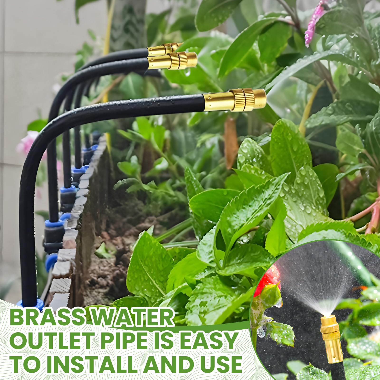30Pcs Buse de Pulvérisation D'Irrigation,20cm Système de Brouillard Buse de Brumisation,Connecteurs de Type T,Bouchons D'Irrigation,pour Tuyau D'Eau 8mm de Diamètre Extérieur